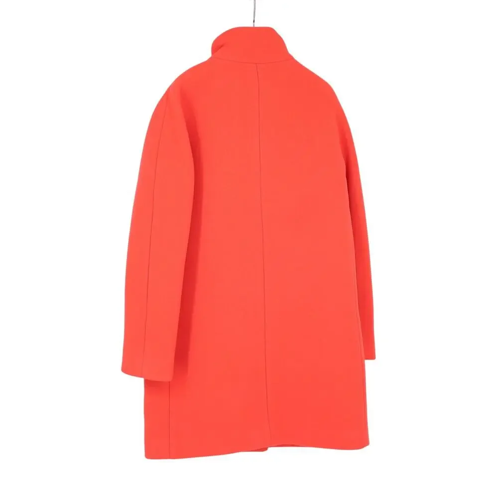 J. CREW Cocoon Coat NWT Italian Stadium Cloth Wool Blend Hunter Orange Women's 2 - Picture 3 of 10